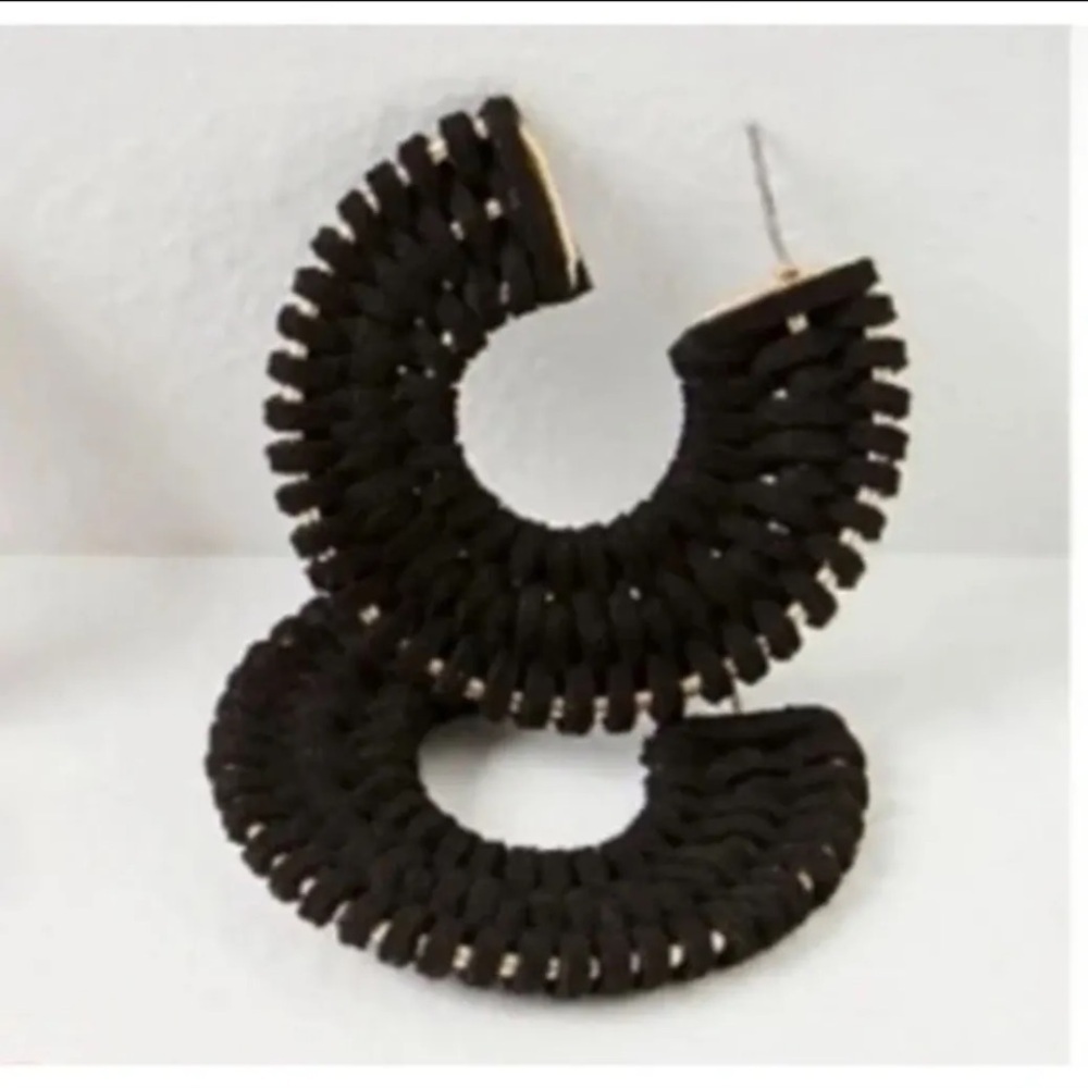 Free People See If I Care Suede Hoop Earrings NWT